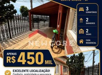 Casa · 130m² · 3 Quartos · 2 Vagas · Casa em Rua Angola - Parque Oratório - Santo André/SP