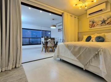 Apartamento · 44m² · 1 Quarto · 1 Vaga · Apartamento Studio para Locação Anual na Enseada no Guarujá / QVista Inteligê...