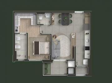 Apartamento · 59m² · 1 Quarto · 1 Vaga · Apartamento na planta com 59m², face norte e planta esgotada pela construtora 
