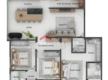 Apartamento · 97m² · 3 Quartos · 2 Vagas · Apartamento em Avenida Mato Grosso - Nossa Senhora Aparecida - Uberlândia/MG