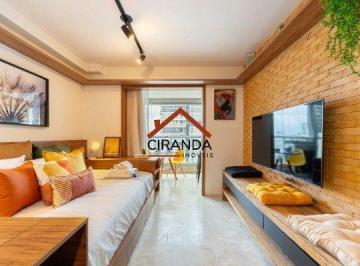 Apartamento · 25m² · 1 Quarto · Studio Mobiliado no Jardim Paulistano, Reformado com Varanda Envidraçada e 1 Vaga