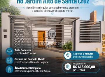 Casa · 120m² · 2 Quartos · 2 Vagas · Casa para venda em Jardim Alto De Santa Cruz de 120.00m² com 2 Quartos, 1 Suite e 2 Garagens