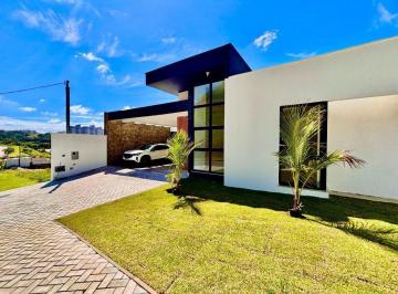 Fachada · Casa linear moderna em condomínio fechado com 3 suítes e ampla área gourmet | Sã