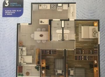 Apartamento · 75m² · 3 Quartos · 2 Vagas · Apartamento para venda em Jardim Dos Manacás de 75.00m² com 3 Quartos, 1 Suite e 2 Garagens