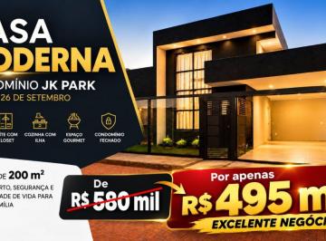 Casa de 3 quartos, Vicente Pires · Casa à Venda no Condomínio JK Park | 3 Quartos | Suíte | Condomínio Fechado | 200 m²