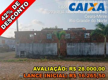 Casa de 2 quartos, Ceará-Mirim · Casa com 266,6m² de área de terreno e 46,94m² de área privada - Ceara-Mirim/RN