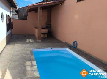 Casa · 130m² · 3 Quartos · 3 Vagas · CASA 4 QUARTOS PISCINA CHURRASQUEIRA 150 M MAR ITANHAÉM SP