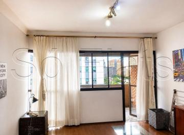 Apartamento · 54m² · 1 Quarto · 1 Vaga · Flat mobiliado com 54m², 1 dormitório e 1 vaga, disponível locação no bairro de Alphaville.