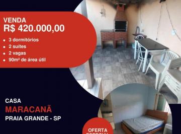 Casa · 90m² · 3 Quartos · 2 Vagas · Casa 3 Dormitórios sendo 2 Suítes - Maracanã - 500m da Praia Praia Grande - SP - IV39
