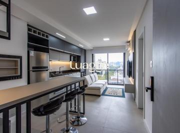 Apartamento · 45m² · 1 Quarto · 1 Vaga · Apartamento mobiliado no Soul Cidade Baixa – Último andar, vista privilegiada e