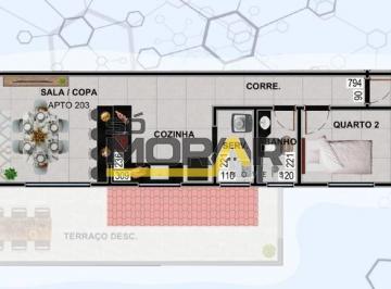 Apartamento · 59m² · 2 Quartos · 1 Vaga · APARTAMENTO LINEAR COM 2 QUARTO E 1 VAGA DE GARAGEM NO BAIRRO