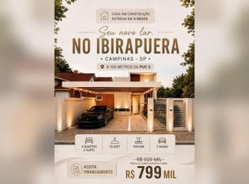 Casa de 3 quartos, Campinas · Casa nova em construcao 3 quartos c/ suite, closet e piscina - Jardim Ibirapuera