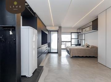 Apartamento · 36m² · 1 Quarto · 1 Vaga · Studio mobiliado para locação no Champagnat Office & Residence, com sacada, churrasqueira e 1 vaga d