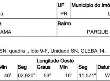 Photo_0 ·
Oferta exclusiva — Terreno no Parque Bandeirantes, Umuarama - PR, Nº 00 | Leilão