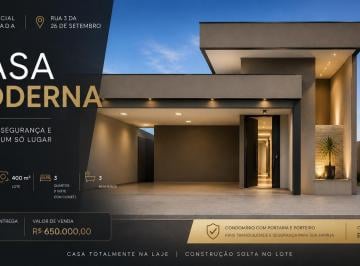 Casa de 3 quartos, Vicente Pires · Casa Moderna 3 Quartos Suíte Closet 200m² Lote 400m² Residencial Alvorada Rua 3 26 de Setembro