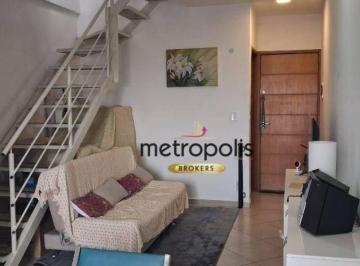 Sala · Apartamento Duplex com 2 dormitórios à venda, 112 m² por R$ 649.000,00 - Nova Gerti - São Caetano do