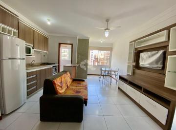 Apartamento · 52m² · 1 Quarto · 1 Vaga · Apartamento 1 dormitórios (sendo suíte + banho social), mobiliado, churrasqueira e box/vaga de garag
