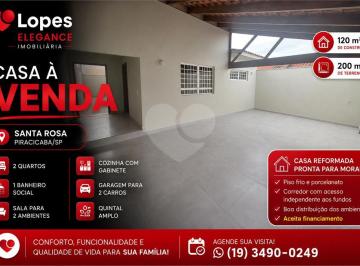 Casa · 120m² · 2 Quartos · 2 Vagas · Casa com 2 quartos à venda em Santa rosa ipês - SP