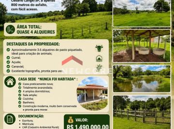 Rural · 150m² · 4 Quartos · 7 Vagas · Sítio em Estrada Municipal - Recanto da Natureza - Cesário Lange/SP