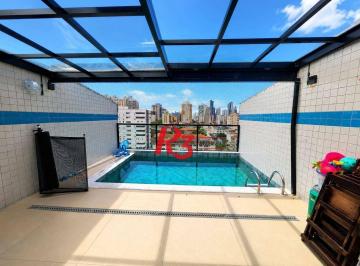 57acd053d89f4c9017958dec5dfaf46b88c8bb35 · Cobertura com 3 dormitórios à venda, 160 m² por R$ 1.300.000,00 - Campo Grande - Santos/SP