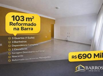 Apartamento · 104m² · 3 Quartos · 1 Vaga · Apartamento à venda na Barra, Salvador-BA: 3 quartos, 104m², 1 suíte, armários planejados, reformado