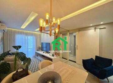 Sala · Apartamento com 2 quartos (1 suíte), 1 vaga e lazer à venda no Tombo, Guarujá