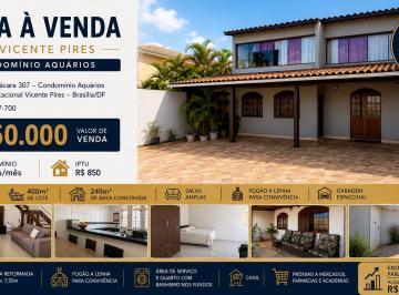 Casa de 5 quartos, Vicente Pires · Casa à venda em Vicente Pires DF, 5 quartos, 4 suítes, piscina, 400m², Condomínio Aquários
