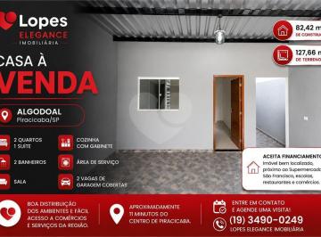 Casa · 82m² · 2 Quartos · 2 Vagas · Casa com 2 quartos à venda em Jardim algodoal - SP