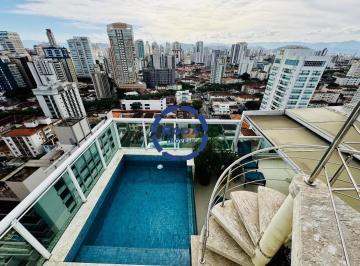 Apartamento · 360m² · 4 Quartos · 3 Vagas · Cobertura duplex mobiliada com 4 suítes, piscina e vista mar no Embaré