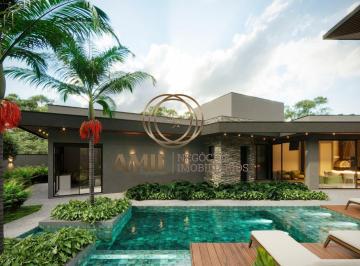 Foto 01 · Casa térrea nova, 4 suítes, com amplos ambientes, conceito aberto, piscina aquecida, acabamento de a