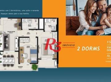 25990eab1cf6874736d8e0d3b45a8dd25a2a37e8 · Apartamento com 2 dormitórios à venda, 72 m² por R$ 1.060.000,00 - Encruzilhada - Santos/SP