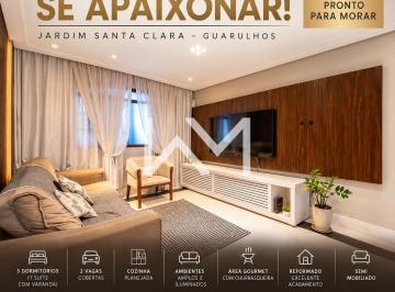 Casa · 187m² · 3 Quartos · 2 Vagas · Sobrado à venda com 187m2, sendo 3 dorms, 2 vagas e área gourmet no Jd. Santa Clara em Guarulhos