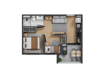 Planta 06 - 2 dorm 36,89m² · Garden em Santo Amaro São Paulo SP