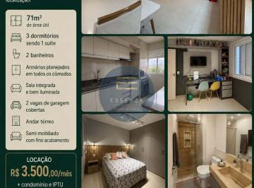 Apartamento · 71m² · 3 Quartos · 2 Vagas · Vista Park Jundiaí - Apartamento para locação semi mobiliado no Vista Park Residencial Jundiaí