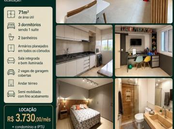 Apartamento · 71m² · 3 Quartos · 2 Vagas · Vista Park Jundiaí - Apartamento para locação semi mobiliado no Vista Park Residencial Jundiaí