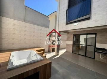 Casa · 123m² · 3 Quartos · 2 Vagas · Sobrado novo com 3 dormitórios e espaço gourmet à venda, 123 m² por R$ 1.650.000 - Boqueirão - Santo