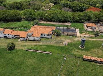 Vista aérea de toda a infraestrutura operacional, currais, silos e casas de funcionários da fazenda. · Fazenda 165 ha à Venda em Morro da Garça/MG | Leite e Corte