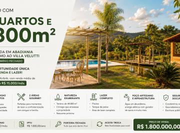 Rural de 5 quartos, Abadiania · Rancho à Venda em Brasília Próximo ao Villa Velutti | 48.000m² | Piscina | Airbnb | Córrego