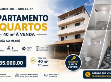 Apartamento de 2 quartos, Ceilândia · Apartamento à Venda Ceilândia Sul QNN 26 | 2 Quartos | Próximo ao Metrô | R$ 135 Mil | Permuta