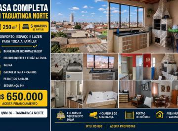 Casa de 5 quartos, Taguatinga · Casa à Venda Taguatinga Norte QNM 36 | 5 Quartos | 2 Suítes | Sobrado | Sauna | 4 Vagas | R$ 650 Mil
