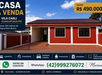 Casa de 4 quartos, Guarapuava · Casa à venda na Vila Carli
