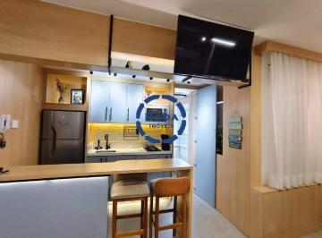 Apartamento · 26m² · 1 Quarto · 1 Vaga · Kitnet totalmente reformada e mobiliada uma quadra da praia à Venda no Embaré – Santos/SP.