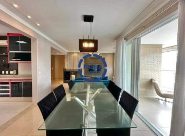 Apartamento · 167m² · 3 Quartos · 4 Vagas · Apartamento 3 suítes com 4 vagas, varanda gourmet e mobiliado – Pompéia, Santos