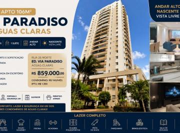 Apartamento de 3 quartos, Águas Claras · Apartamento Águas Claras 106m2 3 Quartos 1 Suíte Andar Alto Nascente Vista Livre Via Paradiso Lazer