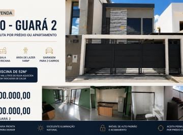 Casa de 2 quartos, Guará · Casa Alto Padrão Guará 2 QE 50 2 Suítes Piscina Aquecida Churrasqueira 52m² Permuta Apartamento