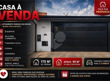 Imagem Principal · Casa à Venda – Loteamento Parque das Águas | Bairro São Matheus