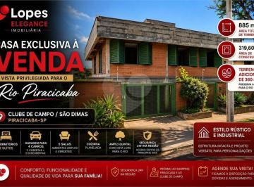 Imagem Principal · Casa Exclusiva à Venda com Vista para o Rio Piracicaba - Clube de Campo / São Dimas - Piracicaba