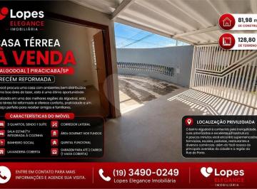Imagem Principal · CASA TÉRREA À VENDA | ALGODOAL | PIRACICABA/SP | RECÉM REFORMADA