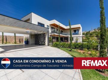 Casa · 420m² · 4 Quartos · 2 Vagas · Casa a VENDA Exclusiva com 4 Suítes no Campo de Toscana, Vinhedo | SAUNA e Vista Única para Montanha
