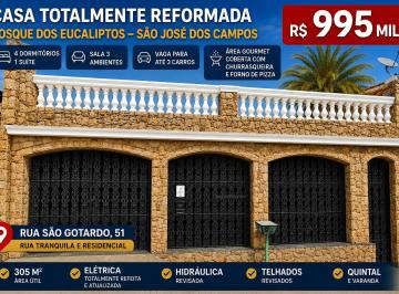 Casa de 4 quartos, São José dos Campos · Casa 4 dormitórios 305 m2 Reformada Quintal e Edícula no Bosque dos Eucaliptos